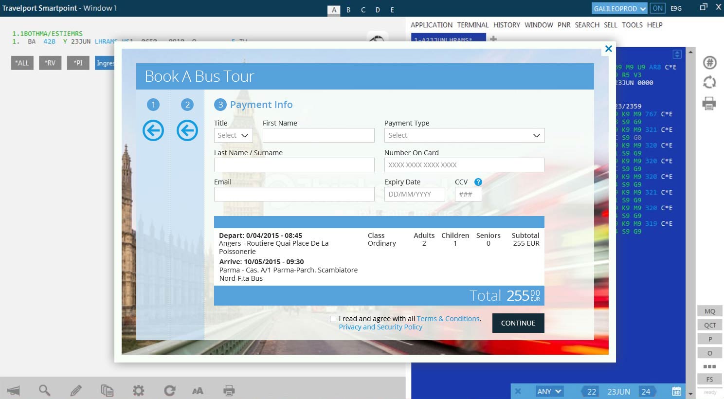 Bus Tour Booking - Enter Payment Information